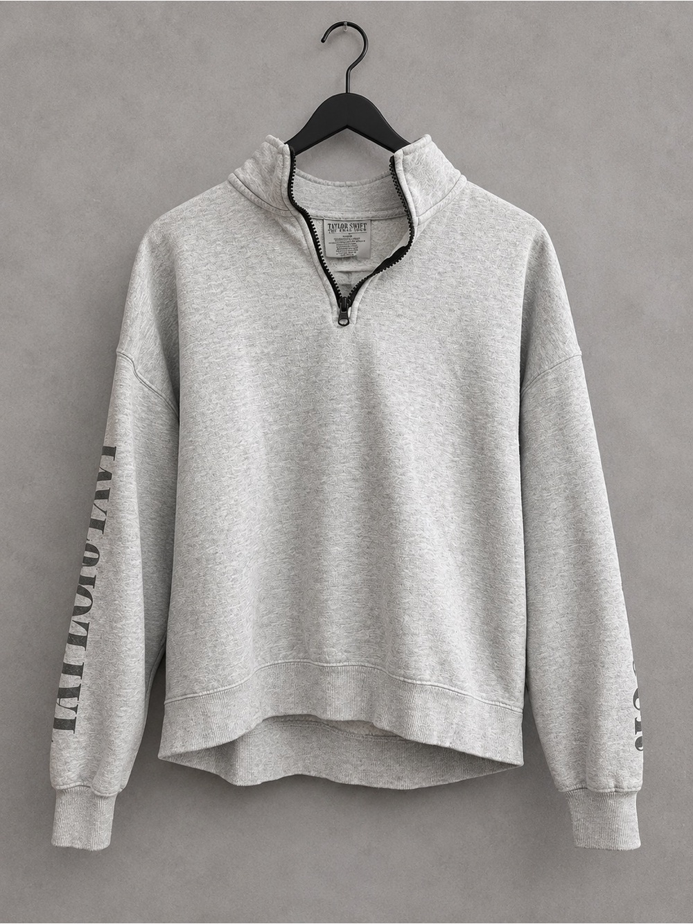 Taylor Swift The Eras Tour Quarter Zip Pullover Gray Fleece Sweatshirt XS